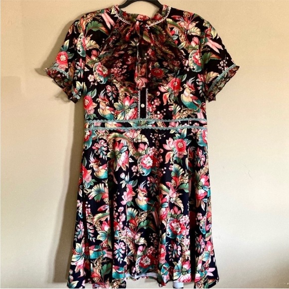 Dalia Macphee black multi short dress NWT - Picture 6 of 14